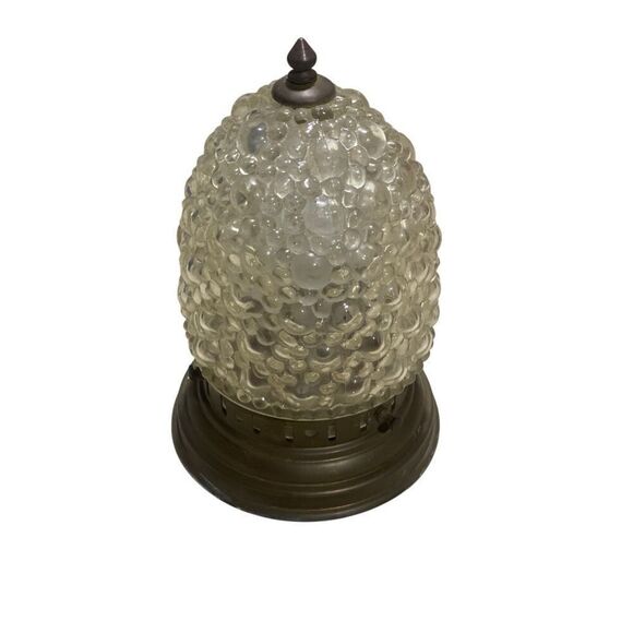 Antique Clear Glass Globe MCM Bubble Light Fixture Hobnail Acorn Flush Mount - Picture 1 of 6